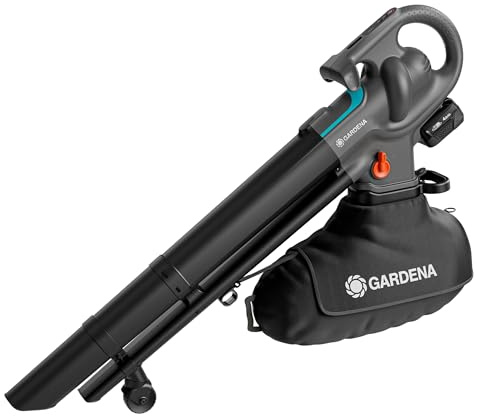 Gardena Akku-Laubsauger/-Bläser PowerJet Collect 18V P4A Ready-to-Use Set: Starker Luftstrom, Schneller Moduswechsel, Einstellbare Geschwindigkeit, Fangsack, Kabellos (14895-20)