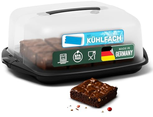 Novaliv Kuchen-Transportbox (Rechteckig 38 x 33 x 15 cm), Aufbewahrungsbox mit Deckel für Kuchen & Torten, Tortentransportbox Tortenglocke Tortenbehälter, Zubehör Box Dessert Glocke Aufbewahrung