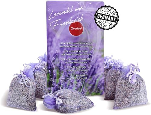 10 x Lavendelsäckchen Duftsäckchen mit französischem Lavendel als Mottenschutz im Kleiderschrank | Lavendel Raumduft von Quertee