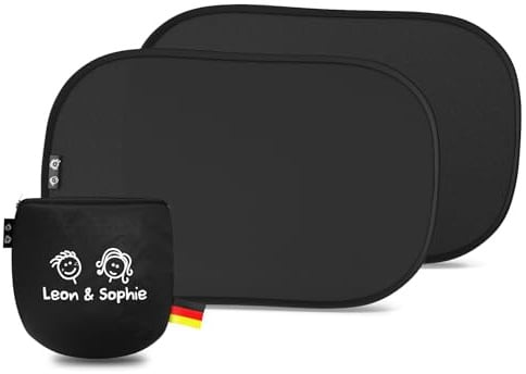 Sonnenschutz Auto Baby mit UV-Schutz UPF50+, DEKRA geprüft & KBA-zugelassen, Hochwertiges GSM105+ Nylon, Doppelte Schutzwirkung, Sonnenschutz Auto Kinder ohne Saugnapf