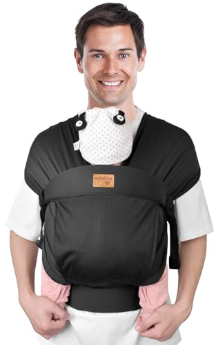 vrbabies Baby-Tragetasche, ergonomisch, leicht und atmungsaktiv, Netzstoff, für 3–12 kg, einfach zu tragen, geeignet für Mama und Papa