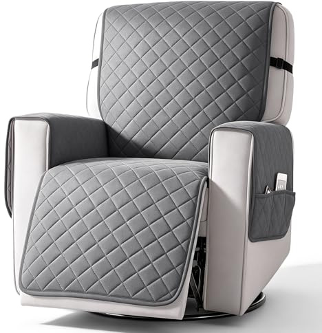 aolceth Sesselschoner, Sesselauflage Relax mit Armlehnen und Taschen, Anti-Flecken Solide Liegestuhlbezug, Waschbare Sesselbezüge für Haustiere, Hunde, Katzen