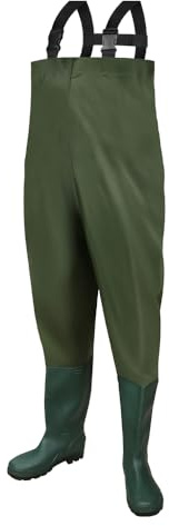 Daromigo Wathose Herren Wasserdicht, Anglerhose Herren 70D PVC Material mit Stiefel, Strapazierfähige Wathose Neopren für Angeln, Wassersport und Outdoor-Abenteuer