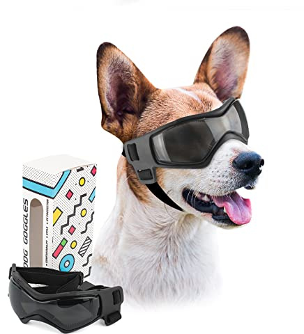 PETLESO Hundebrille Hundeschutzbrille Hunde Sonnenbrille Anti-UV Schutz Augenschutz für Kleine/Mittelgroße Hunde