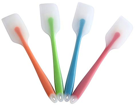 HiramWare Silikon-Spatel, 4er-Set, hitzebeständig, flexibel, 450 °C, mit Edelstahlkern, lebensmittelecht, Premium-Küchenutensilien, nahtlos, strapazierfähig, BPA-frei, spülmaschinenfest