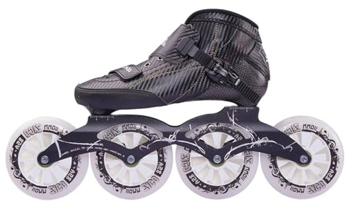VCYEX Verstellbare Inlineskates Für Damen Und Herren, Fitness Inliner Herren Speed-Skates Für Erwachsene Schlittschuhe 2 in 1 Hochleistungs Inliner Black,38
