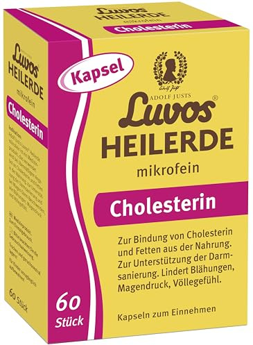 Luvos Heilerde mikrofein Kapseln - Naturheilmittel zur Bindung von Cholesterin und Fetten - Lindert Blähungen, Magendruck, Völlegefühl - Unterstützt die Darmsanierung - 60 Kapseln