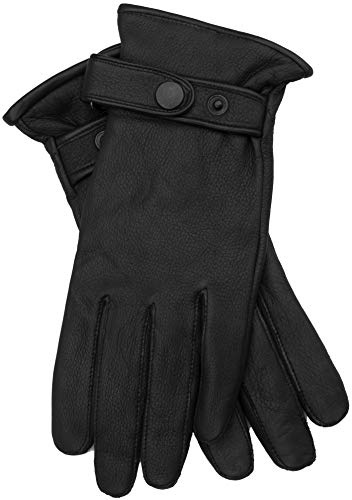 EEM Herren Lederhandschuhe, edles Hirschleder, weiches Futter aus Kaschmir und Wolle
