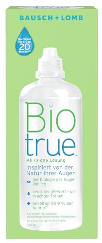 Biotrue All-in-One Kontaktlinsenreiniger, 1 x 300 ml, 1 Behälter | Bausch + Lomb, Reiniger und Aufbewahrungslösung für weiche Kontaktlinsen, zur Desinfektion und zum Abspülen der Linse