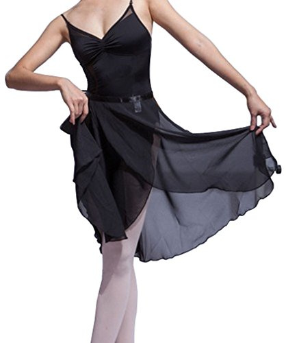 HOEREV Women Girls Sheer Wrap Skirt Ballet Skirt Ballet Dance Dancewear