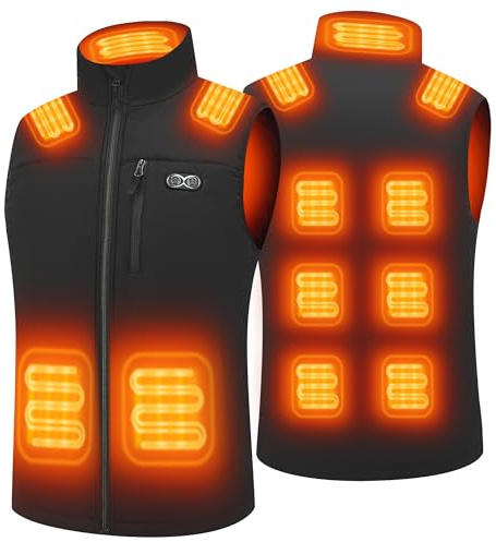 Techstuph Beheizbare Weste Herren mit 3 Einstellbar Temperatur 11 Heizzonen Heizweste Damen Beheizbare Jacke Maximale Temperatur 140°F (Ohne akku)