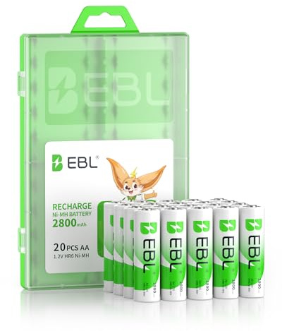 EBL AA Akkus Wiederaufladbar 2800mAh (20 Stück)