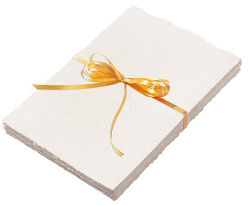 60 Blatt Büttenpapier A5, 160 G/M² Handgeschöpftes Aquarellpapier | Raue Struktur, Dickes 160 G/M² Papier, Für Einladungen, Karten, Briefe, Zeichnen, Aquarell Und Diy