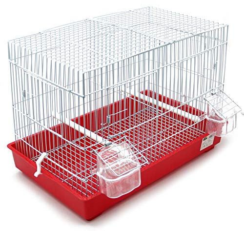 BPS Vogelkäfig aus Metall mit Überbrückungskäfig Material Metall Farbe zufällig 44 x 26,5 x 32 cm BPS-1364