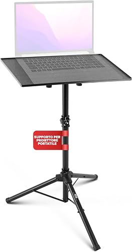 Pyle Laptop Ständer höhenverstellbar – Laptopständer & Projektorständer für Bühne, Büro & Studio, klappbar, robust, 85–125 cm Höhe, für Notebook, Beamer, DJ & Präsentationen