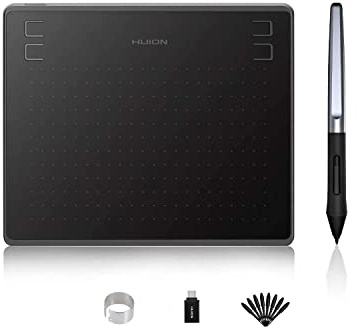 HUION HS64 Grafiktablett, 6.3x4 Zoll, 4 Tasten | 8192 Druckstufen, Für Win Mac Android, Ideal für Digitale Kunst und Design