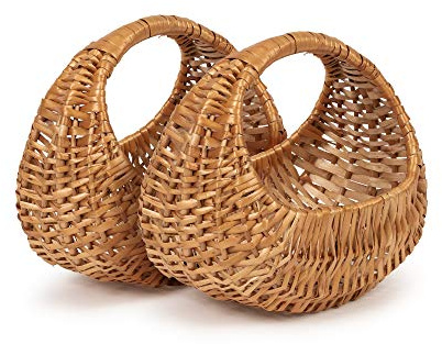 TYSK Design Kinderkorb modern 2er-Set (Größe und Form wählbar) Blumenkorb, Streukörbchen für Blumenkinder/Blumenmädchen, Osterkorb, Kinder-Einkaufskorb, Korb geflochten aus Weide
