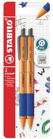STABILO - Druck-Kugelschreiber - pointball - 2er Pack - blau