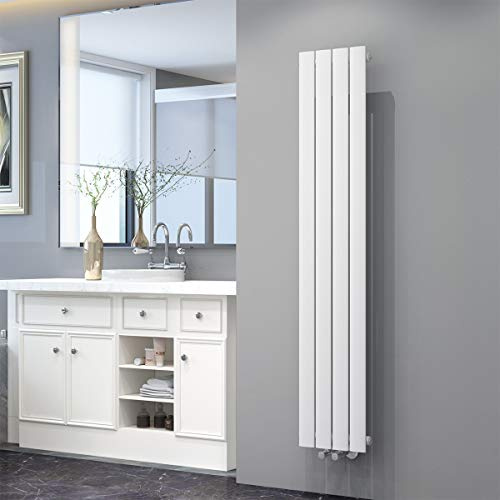 ELEGANT Design Flach Heizkörper 1600 x 308 mm Weiß Badheizkörper Einlagig Heizkoerper Vertikal Paneelheizkörper