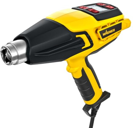 WAGNER Heißluftpistole FURNO 750 - Max.630°C, 2000 W, Ergonomischer Handgriff inkl. Abstrahl-, Reflektor-, Zentrier-, Breitstrahldüse, Farbschaber und LCD-Anzeige