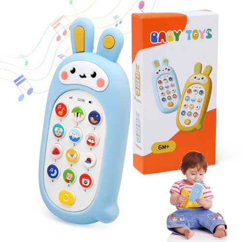 LEADSTAR Baby Handy Musikspielzeug ab 1 Jahr, Kindertelefon mit Musiklichten, Sound und Verschiedenen Melodien Funktion, Baby Handy Spielzeug Geschenk ab 18-36 Monate