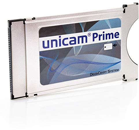 Unicam Prime CI Modul I Common Interface Karte mit DeltaCrypt-Verschlüsselung 3.0 für den Empfang verschlüsselter Sender I DVB CI-konforme PCMCIA CI-CAM für Smart Cards TV (CI Modul)