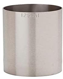 Beaumont Weinmessbecher aus Edelstahl 125 ml, Silber, 125-ml-Messbecher, CE-gekennzeichnet für branchenübliche Genauigkeit, Barzubehör, Messbecher, D961