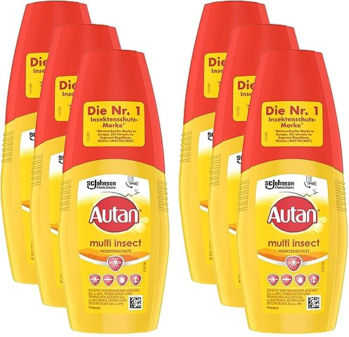 Autan Multi Insect Pumpspray, Multi-Insektenschutz vor Mücken, Stechfliegen und Zecken, 6er Pack (6 x 100 ml)