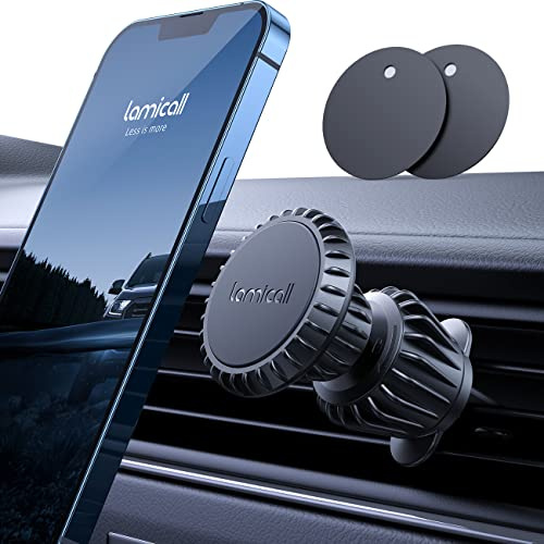 Lamicall Handyhalterung Auto Magnet, Handyhalter für Auto Lüftung | 6 Starke Magnet Universal KFZ Handy Autohalterung Zubehör, Kompatibel für iPhone Samsung Huawei Smartphone