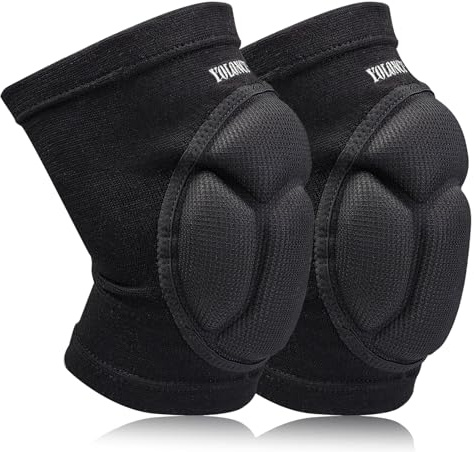 Viexpand 1 Paar Knieschützer, Schwamm Rutschfest Knieschoner, Knieschoner Sport Beschützer Verdickung Anti-Kollision Knie,Atmungsaktiv Hohe Elastizität, für Damen & Herren,Schwarz,L