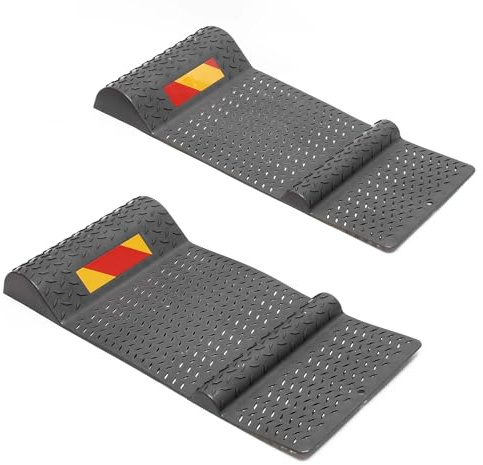 Wiltec 2x Parkmatte Parkmarkierung 52,8x25x5,2cm selbstklebende Einparkhilfe mit Bremsschwelle PKW