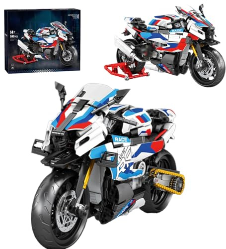 JOMIOD Technik Motorrad für 1000 RR Motorrad Modell, 998 Klemmbausteine Technik Geländemotorrad Bausteine, Superbike für Erwachsene
