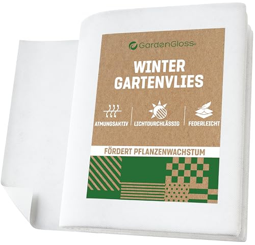 GardenGloss Gartenvlies Wintervlies Für Pflanzen Frostschutz-Vlies Pflanzen Winter, Winterschutzvlies Pflanzenvlies, Pflanzenschutzvlies Flies (1.5m x 10m)
