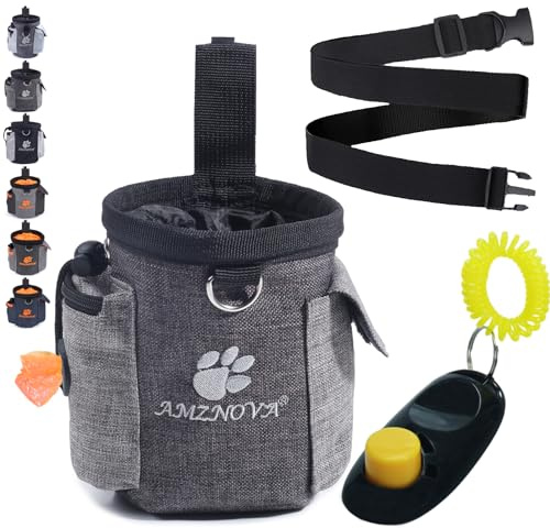 AMZNOVA Futterbeutel Hund Treatnow Leckerlitasche für Hund, Heather Kaffee | Futterbeutel Hundetraining für Training, Leckerli Beutel Gassitasche Leckerlibeutel Snackbeutel