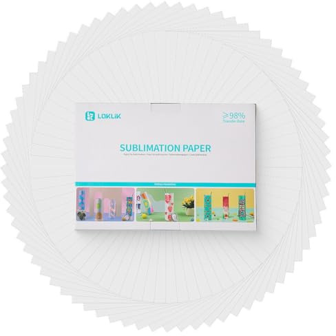 LOKLiK 140 Blatt Sublimationspapier – Hochwertige, farbintensive Drucke für T-Shirts, Tassen & mehr – Schnelle Tintenaufnahme, langlebig & waschbeständig – Kompatibel mit Sublimationsdruckern (A4)