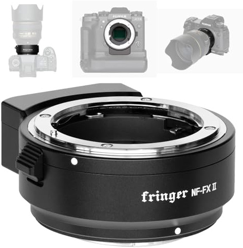 Fringer NF-FX II AF Objektivadapter für Nik F auf FX AF-S AF-P Sigm Tamr für X-T3 X-Pro3 XT30 X-T4 X-H1 X-T100 X-T200 und mehr.(NF-FX II)