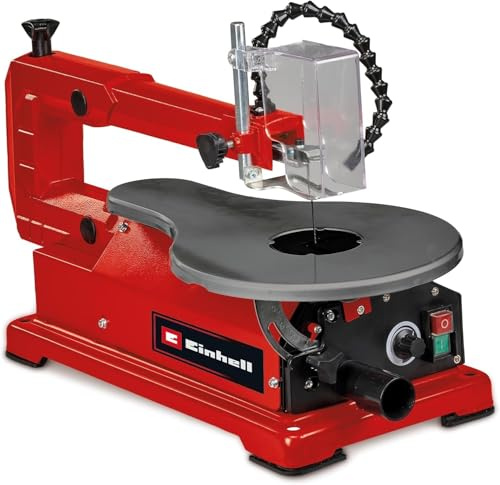 Einhell Dekupiersäge TC-SS 406 E (120 W, 50 mm Schnitthöhe, 47° neigbarer Tisch, variable Drehzahl, Blasvorrichtung, inkl. 2 Sägeblätter)
