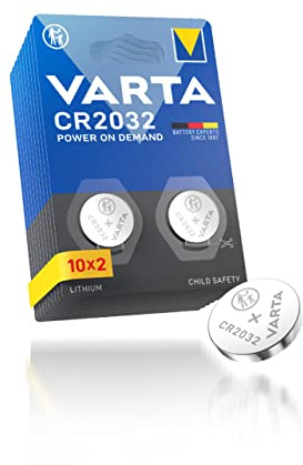 VARTA Batterien Knopfzellen CR2032, 20 Stück, Power on Demand, Lithium, 3V, sicherheitsversiegelte Verpackung, für Smart Home Geräte, Autoschlüssel und weitere Anwendungen