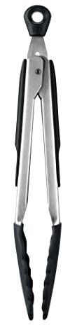 OXO Good Grips Zange – hitzebeständige Grillzange aus Edelstahl mit Silikonspitzen – 23 cm für Antihaftbeschichtungen