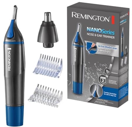 Remington Multi- Haarschneidemaschine [Nasenhaartrimmer, Ohrenhaartrimmer, Augenbrauenrasierer] Trimmer mit Auswaschfunktions-Knopf inkl. 3 Aufsteckkämme+Rotationsschneideaufsatz, NE3850