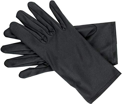 Heli Polierhandschuhe aus Mikrofaser, reinweiß, für Uhren/Schmuck/Reinigung, waschbar, Schwarz, Größe 8