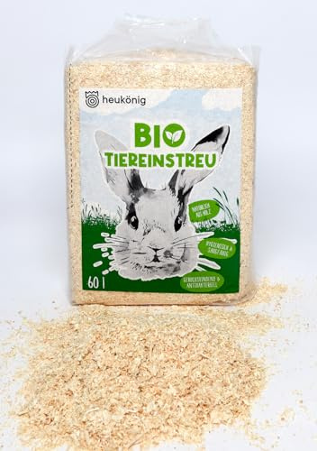 Bio-Holzstreu 360L (6x60L) für Kleintiere und Nager | 100% Natürlich, Hygienisch, Staubfrei, Geruchsbindend, Antibakteriell | Bio-Qualität | Aus Saugfähigen Weichholzflocken