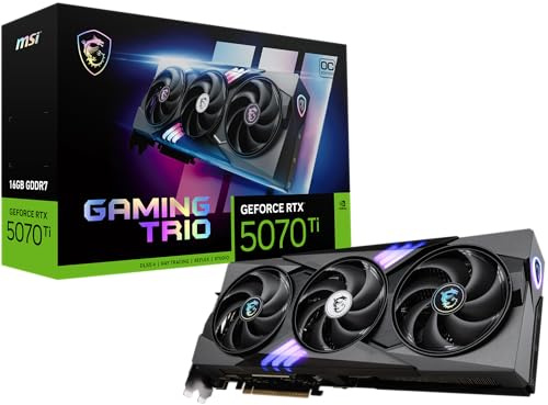 MSI GeForce RTX 5070 Ti 16G Gaming Trio OC - Gaming Grafikkarte | 16GB GDDR7 (28Gbps/256-bit), PCIe 5, Boost: 2572 MHz, HDMI 2.1b, DisplayPort 2.1b DLSS 4.5