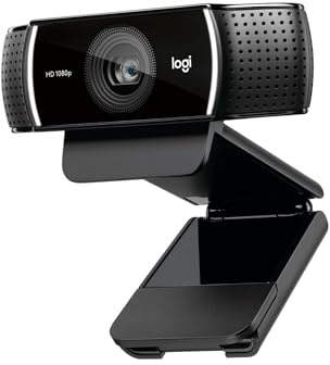 Logitech C922 PRO Webcam mit Stativ, Full-HD 1080p, 78° Sichtfeld, Autofokus, Belichtungskorrektur, H.264-Kompression, USB-Anschluss, Für Streaming via OBS, Xsplit, etc. - Schwarz