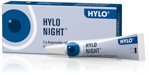 HYLO NIGHT Augensalbe gegen trockene Augen - Augenbefeuchtung mit Vitamin A ohne Konservierungsstoffe - Augenpflege für die Nacht (5 g)