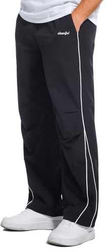 HAWILAND Jogginghose Herren Baggy Lange Traininghose Leichte Breite Freizeithose mit Taschen für Sport Gym Fitness