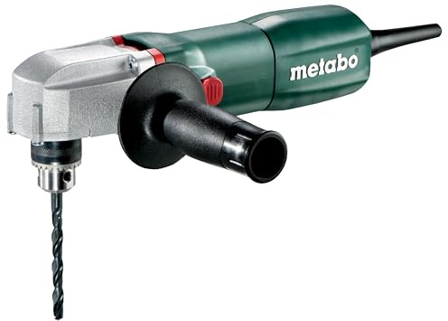 metabo Winkelbohrmaschine WBE 700, 700 W, 10 mm Bohrfutter, 2.600 U/min | Kompaktbohrer für enge Stellen , Vario-Constamatic Elektronik , Aluminiumgehäuse , inkl. Zahnkranzbohrfutter & Handgriff