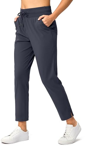 Soothfeel Damen-Golfhose mit 4 Taschen, 7/8 Stretch, hohe Taille, Sweathose, Reisen, athletische Arbeitshose für Damen, Marineblau, S