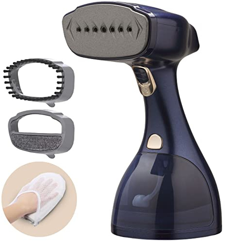 Lebenlang Dampfbügeleisen Steamer Dampfglätter für Kleidung Hand Dampfbürste, 1500W, 300ml Tank, Blau, inkl. Bügelhandschuh