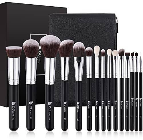 DUcare 15PCS Make-up Pinsel Set, Professionelles Pinselset Makeup | einschließlich Foundation Pinsel, Puderpinsel, Konturenpinsel, Rougepinsel ist für Valentinstag/Muttertag Geschenk